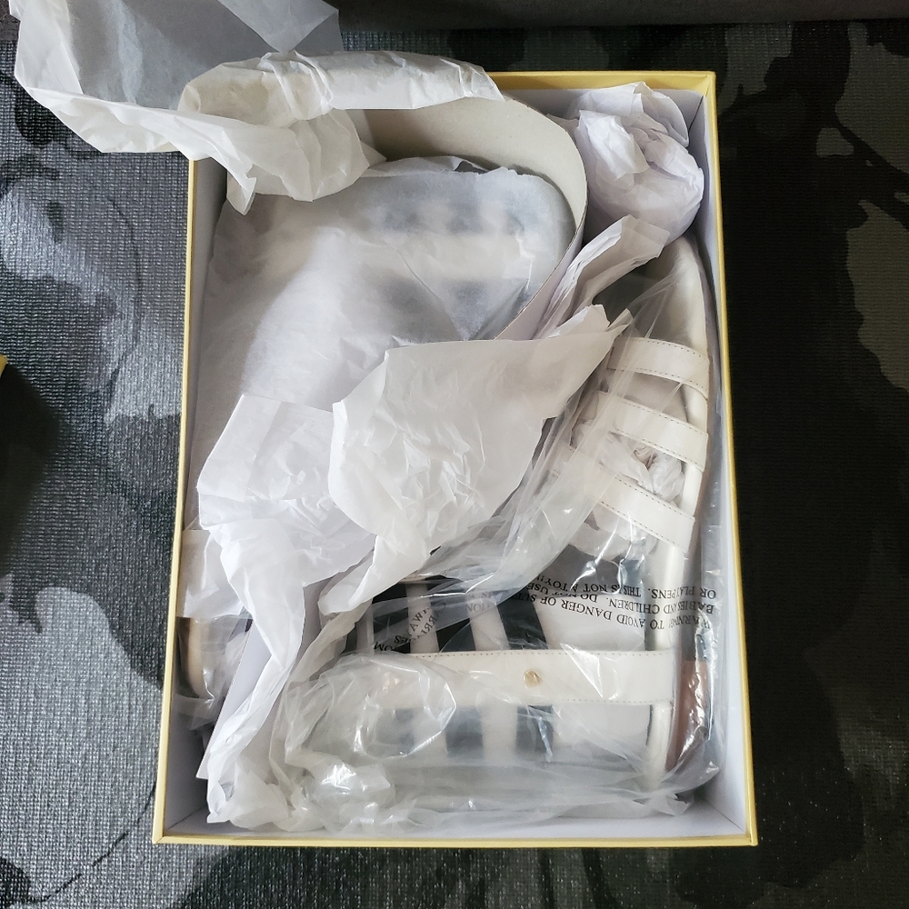 Michael Kors Codie Black & White Leather Sandal - Picture 7 of 12